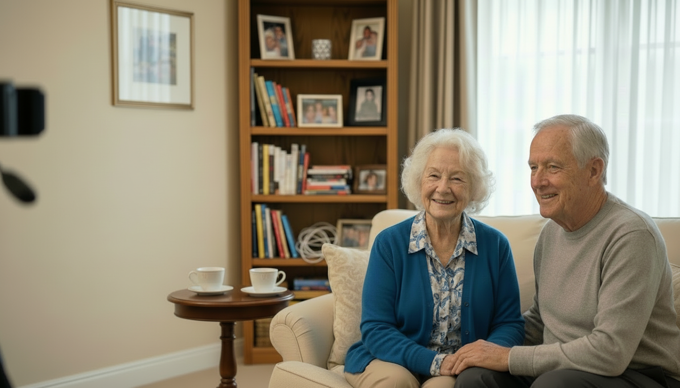 Senior couple sharing memories together
